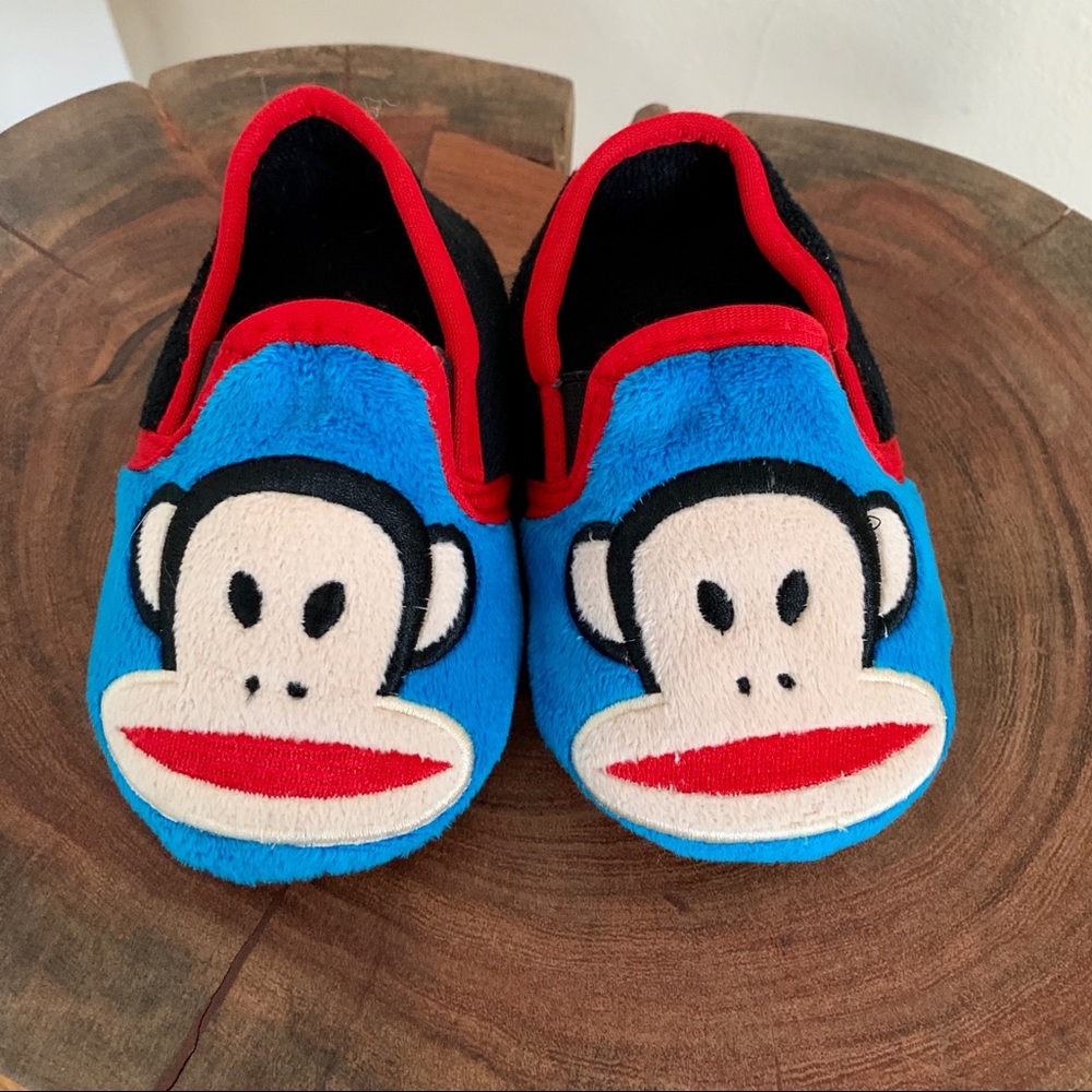 RETRO PAUL FRANK MONKEY SLIPPERS NEW 5/6 BLUE Y2K